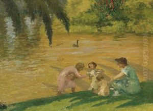 Scene In Botanical Gardens by Rupert Charles Bunny