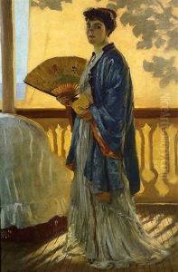 The Fan (the Artist's Wife On The Balcony) by Rupert Charles Bunny