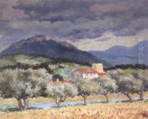 Farmhouse And Olive Trees, South Of France by Rupert Charles Bunny
