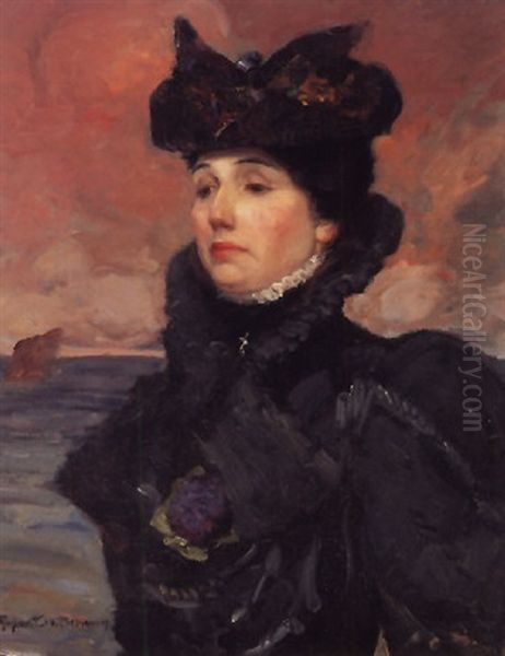 Portrait Of A Lady In A Black Hat - view 1