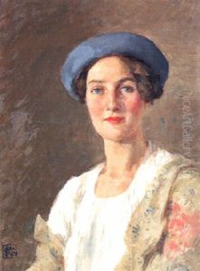 The Blue Hat, Portrait Of Mrs Henry Giles Oakley The Blue Hat, Portrait Of Mrs Henry Giles Oakley