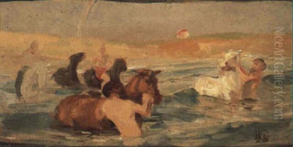 Bathing Horses - view 1