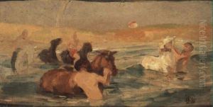 Bathing Horses by Rupert Charles Bunny