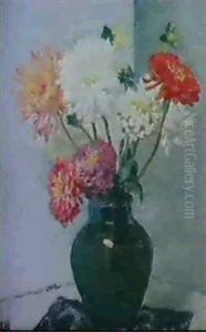 A Vase Of Dahlias by Rupert Charles Bunny