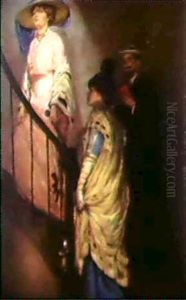 The Meeting On The Stairs by Rupert Charles Bunny