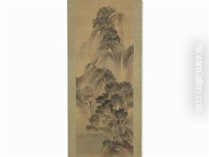 Mountains With Waterfalls by Ohashi Buntai