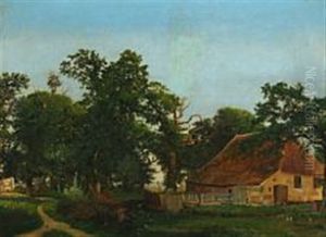 Farm Scenery At The Edge Of A Forest by Heinrich Buntzen