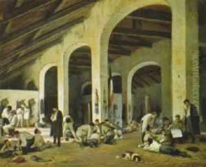 Una Caserma Di Modena, Volontari Della V Batteria Toscana Una Caserma Di Modena, Volontari Della V Batteria Toscana