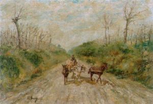 Fuhrwerk Auf Einem Landweg by Eugenio Buono