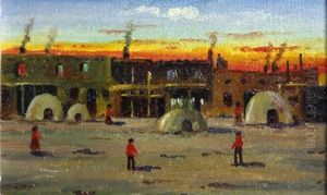 San Ildefonso Indian Village, New Mexico by Elbridge Ayer Burbank