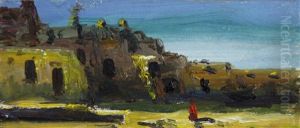 Acoma Indian Village Scenes, New Mexico (group Of 3) by Elbridge Ayer Burbank