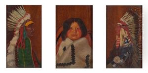Indian Portraits (triptych) by Elbridge Ayer Burbank
