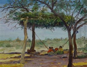 Pima Indians At Sacaton, Arizona by Elbridge Ayer Burbank