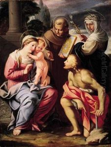 The Madonna And Child With Saints Catherine And Bernardino Of Siena, Together With Saint Galgano