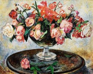 Rosenstraus Mit Orchideen Und Flieder by Paul Buerck