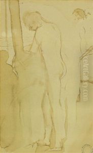 Zwei Mannliche Akte by Carl Burckhardt