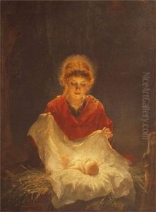 Junge Frau Mit Kleinkind by Heinrich Burckhardt