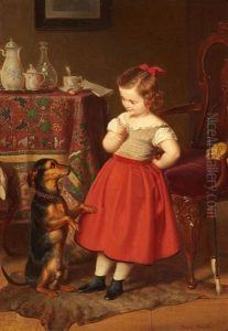 Girl With A Dog by Paul Burde