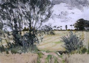A Landscape, Farmland View by Oliver N. Burdett