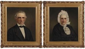John Conrad Zimmerman (1802-1875) And His Wife Selina Pierce Wannamaker Zimmerman (1810-1889) Of Glenn Springs, South Carolina (pair) by Horace Robbins Burdick
