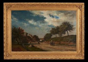 Country Path W/ Figures by Pierre-Isidore Bureau
