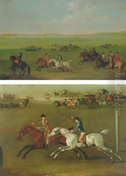 A Match At Newmarket, Probably At The Turn Of The Lands On The Beacon Course - view 1