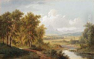 Riverbank Landscape by Josef Burgaritzky
