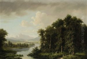 Flusslandschaft (inntal Bei Rosenheim) by Josef Burgaritzky