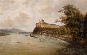 Blick Vom Donauufer Auf Stift Melk/no