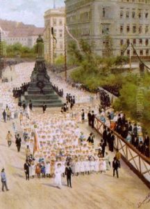 Festzug Anlasslich Des 100. Todestages Friedrich Schillers by Josef Burgaritzky