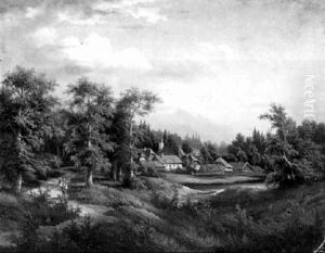 Landschaftsstuck Aus Dem Salzkammergut by Josef Burgaritzky