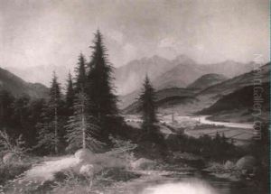 Landscape In The Ziller Valley, Austria by Josef Burgaritzky
