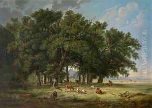 Weidelandschaft Mit Baumgruppe by Hugo Burgel