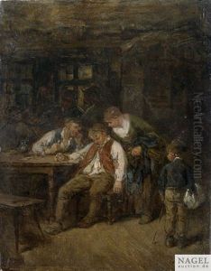 Genreszene Im Wirtshaus by Anton Burger