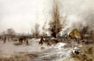 Wintervergnugen - Winterlandschaft Mit Dem Blick Auf Schonberg I.t.