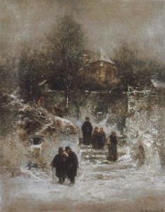 Nach Dem Kirchgang by Anton Burger