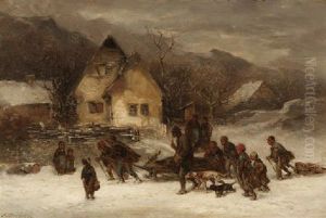 Heimkehr Von Der Winterjagd by Anton Burger