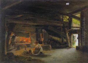 In Der Schmiedewerkstatt by Anton Burger