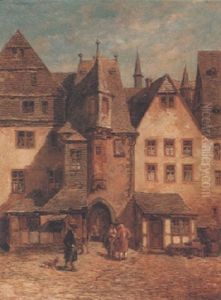 Das Alte Holzpfortchen Zu Frankfurt Im Jahr 1760 by Anton Burger