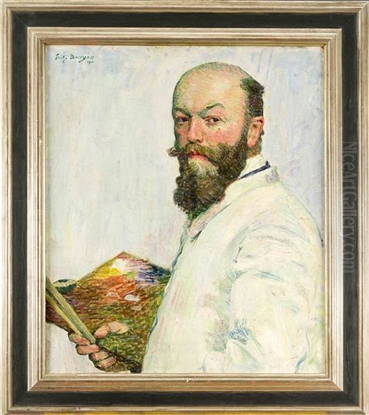 Impressionistisches Selbstportrait Als Halbfigur Mit Palette - view 1