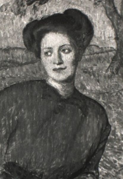Brustbild Einer Jungen Frau Mit Hochgestecktem Haar - view 1