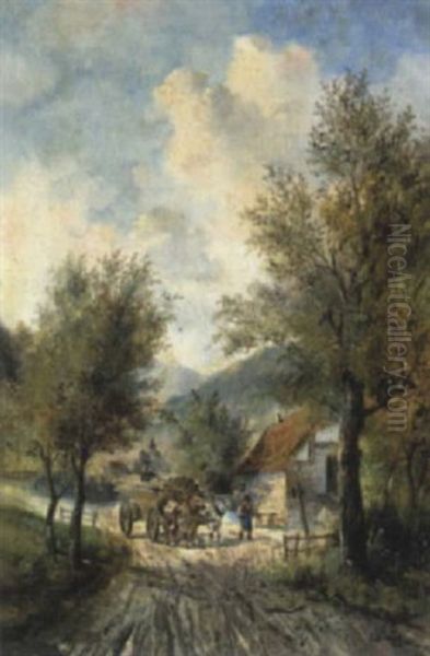 Ochsengespann Auf Der Landstrase - view 1