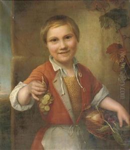 A Little Boy With Grapes A Little Boy With Grapes