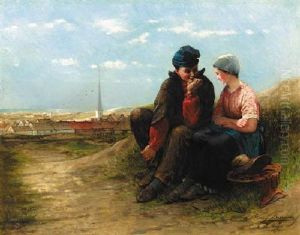 First Love: A Young Couple In The Dunes Near Zandvoort