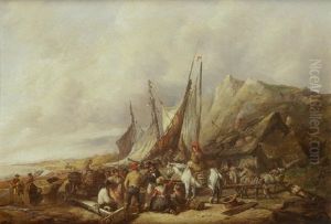 Pecheurs Sur La Greve by William Burgess of Dover