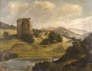 Neidpath Castle, Peebleshire by John Burgess