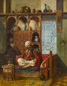 Arabs Drinking Tea In An Interior