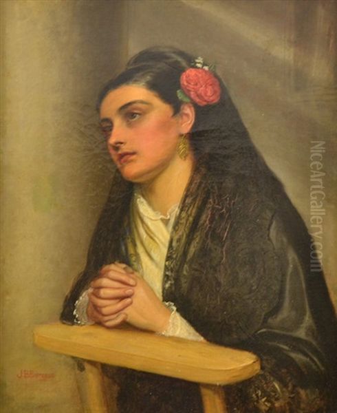 Spanish Woman With A Rose - view 1