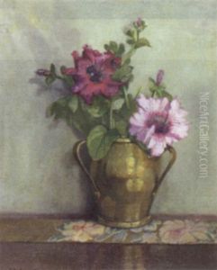 Hibiscus In A Yellow Vase by Ruth Payne Burgess