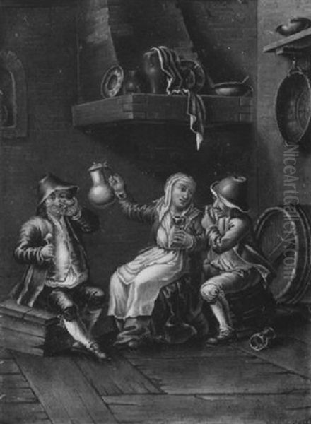 Trinkende Bauern - view 1